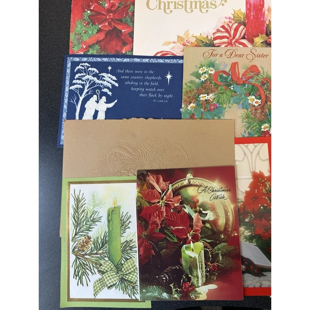 Vintage Christmas Cards Fronts ONLY Traditional Scrapbooking Decoupage Lot 50+